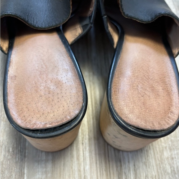 Madewell Black Leather Mules Block Heel - Picture 8 of 11